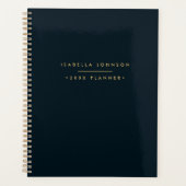 ミニマモダンリスト・モノグラム |黒い金ゴールド プランナー手帳 (正面)