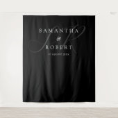 ミニマモダンリスト・モノグ結婚ラムの背景 タペストリー (正面)