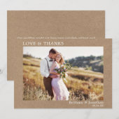 ミニマモダンリスト·ラ感謝していブズ·クラフト サンキューカード (正面/裏面)