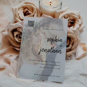 ミニマモダンリスト  写真QRコード日付の保存 マグネット招待状