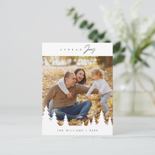 ミニマモダンリスト、喜びの家族の写真を広める ポストカード (スタンド正面)