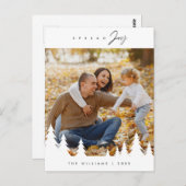 ミニマモダンリスト、喜びの家族の写真を広める ポストカード (正面/裏面)