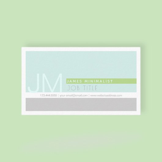 ミニマモダンリスト |淡い青の緑グレー 名刺