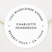 ミニマモダンリスト |白シンプル差出人住所 ラウンドシール