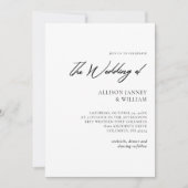 ミニマモダンリスト：白黒結婚の写真 招待状 (正面)