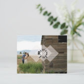 ミニマモダンリスト |矢印グラフィック | 結婚s ポストカード (スタンド正面)