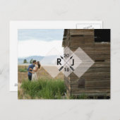 ミニマモダンリスト |矢印グラフィック | 結婚s ポストカード (正面/裏面)