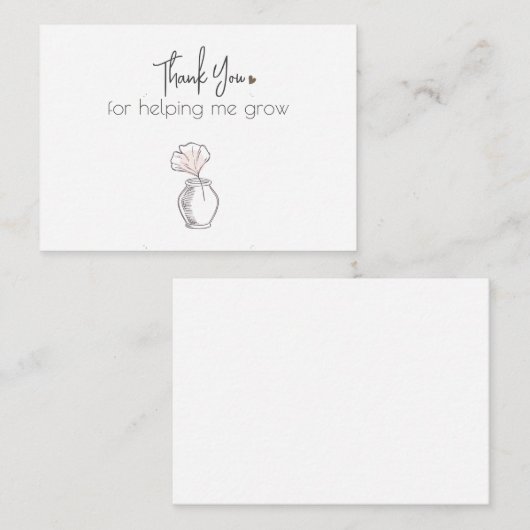 ミニマモダンリスト、私が成長し救済てくれてありがとう ノートカード (正面/裏面)