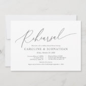 ミニマモダンリスト、結婚リハーサル、ディナー 招待状 (正面)