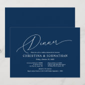 ミニマモダンリスト、結婚リハーサル、ディナー 招待状 (正面/裏面)