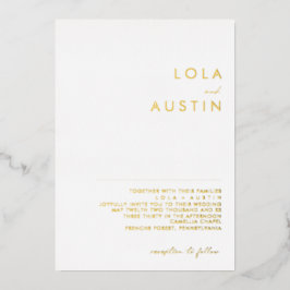 ミニマモダンリスト |結婚金ゴールド実在 箔招待状