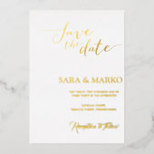 ミニマモダンリスト |金ゴールド 箔招待状 (正面)