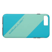 ミニマモダンリスト：青と緑、名前 Case-Mate iPhoneケース (裏面(横))