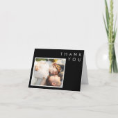 ミニマモダンリスト |黒い折り畳み写真 サンキューカード (正面)