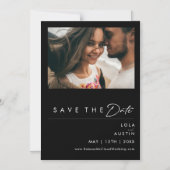 ミニマモダンリスト | Black日付マグネットを保存 マグネット招待状 (正面)