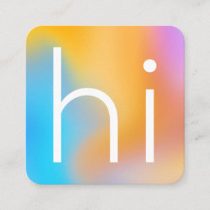 ミニマモダンリスト"hi"カラフルグラデーシグラデーションョン スクエア名刺