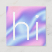 ミニマモダンリスト"hi"ホログラフィックデザイン スクエア名刺 (正面)