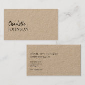 ミニマモダンリスト | Kraftスクリプ素朴トスタイリッシュ 名刺 (正面/裏面)