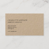ミニマモダンリスト | Kraftスクリプ素朴トスタイリッシュ 名刺 (裏面)