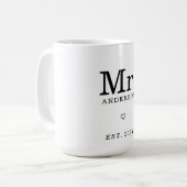 ミニマモダンリスト「Mr. Est」名前をカスタムする コーヒーマグカップ (正面左)