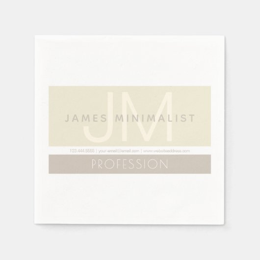 ミニマモダンリスト | Taupe Earth-tones スタンダードカクテルナプキン (正面)