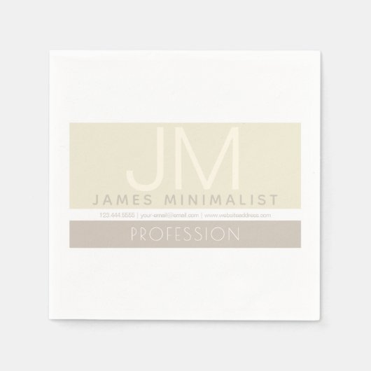 ミニマモダンリスト | Taupe Earth-tones スタンダードカクテルナプキン (正面)