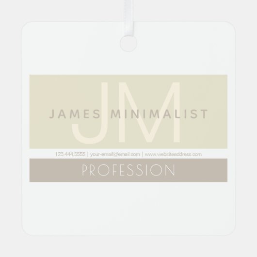 ミニマモダンリスト | Taupe Earth-tones メタルオーナメント (正面)