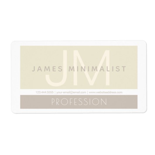 ミニマモダンリスト | Taupe Earth-tones ラベル (正面)