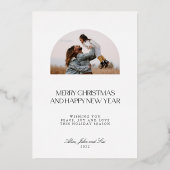 ミニマモダンリストArch 2写真メリークリスマスフォイ 箔シーズンカード (裏面)