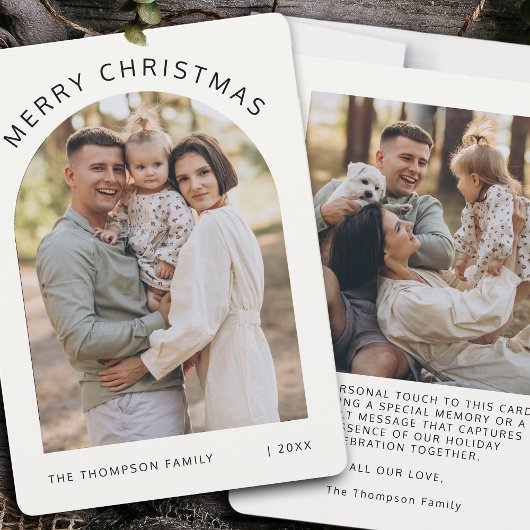 ミニマモダンリストArch 2 Photo Merry Christmas シーズンカード