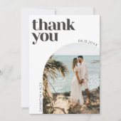 ミニマモダンリストArch Photo結婚's Thank You サンキューカード (正面)