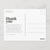 ミニマモダンリストArch Photo結婚's Thank You ポストカード (裏面)