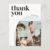 ミニマモダンリストArch Photo結婚's Thank You ポストカード (正面)