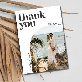 ミニマモダンリストArch Photo結婚's Thank You ポストカード