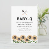 ミニマモダンリストBBQひまわりベビーQベビーシャワー 招待状 (スタンド正面)