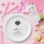 ミニマモダンリストBBQグリル赤ちゃんシャワー ペーパープレート (パーティー)