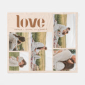 ミニマモダンリストBeige 5フォトカップル フリースブランケット (正面(横))