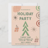 ミニマモダンリストbohoおもしろいホリデーパーティー 招待状 (正面)