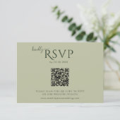 ミニマモダンリストBohoセージ結婚グリーン 出欠カード (スタンド正面)