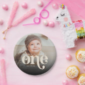 ミニマモダンリストBoho最初の誕生日写真 ペーパープレート (パーティー)