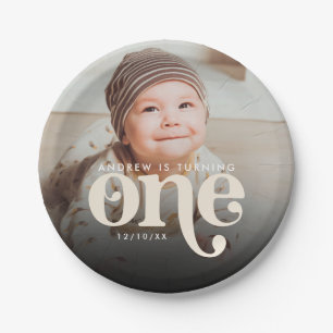 ミニマモダンリストBoho最初の誕生日写真 ペーパープレート