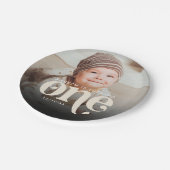 ミニマモダンリストBoho最初の誕生日写真 ペーパープレート (アングル)