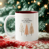 ミニマモダンリストBoho松の森クリスマスツリー ツートーンマグカップ