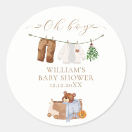 ミニマモダンリストBoho男の子の服ベビーシャワー ラウンドシール
