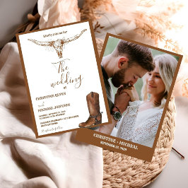 ミニマモダンリストBoho西カウボーイ結婚ズ 招待状