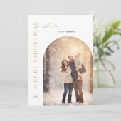 ミニマモダンリストBoho Arch写真クリスマスファミリー シーズンカード (スタンド正面)