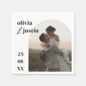 ミニマモダンリストBoho Arch Photo結婚's スタンダードカクテルナプキン (正面)