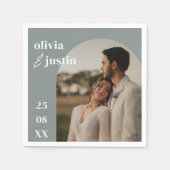 ミニマモダンリストBoho Arch Photo結婚's スタンダードカクテルナプキン (正面)