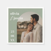 ミニマモダンリストBoho Arch Photo結婚's スタンダードカクテルナプキン (正面)