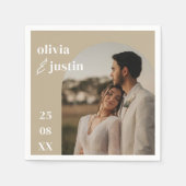 ミニマモダンリストBoho Arch Photo結婚's スタンダードカクテルナプキン (正面)